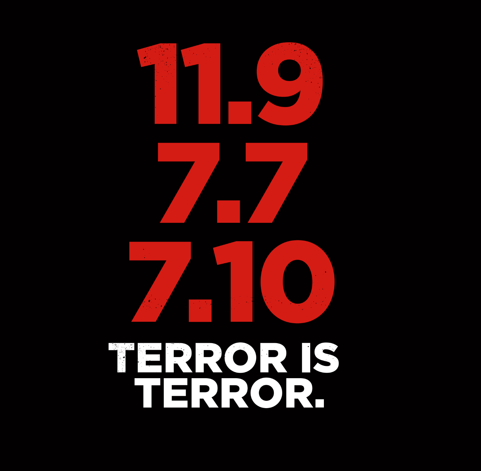 11.9 7.7 7.10 — Terror is terror.
